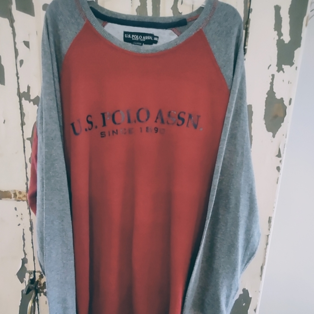 U. S. POLO ASSN, 3XL Burgundy and gray with long sleeves